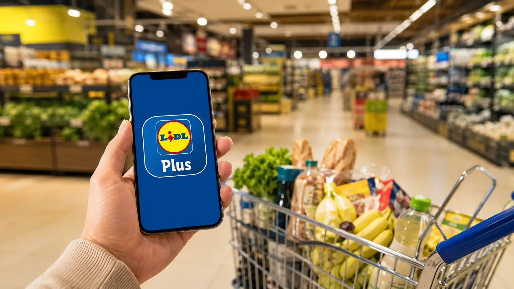Schermata dei coupon sconto settimanali nell'app Lidl Plus