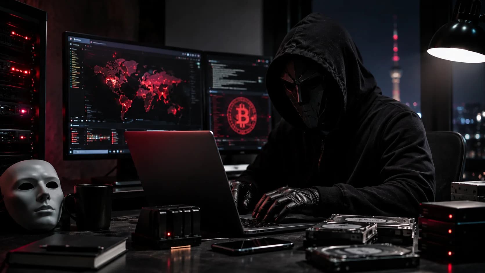 Illustrazione simbolica della richiesta di riscatto in Bitcoin del gruppo Rhysida