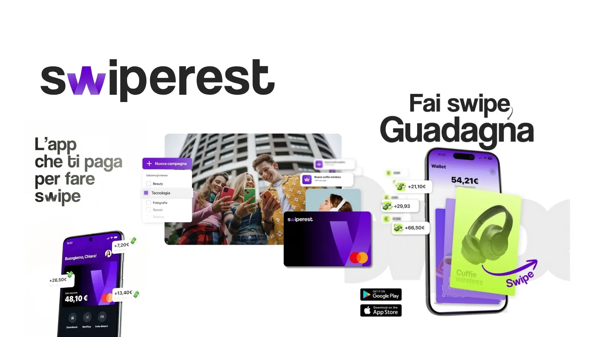Swiperest app interfaccia principale